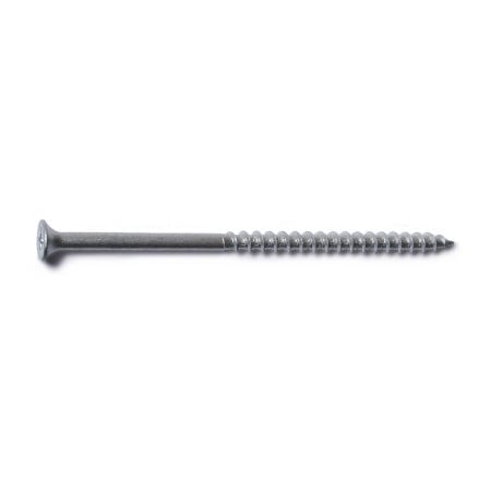 Deck Screw, #10 x 4 in, Steel, Flat Head, Phillips Drive, 1000 PK